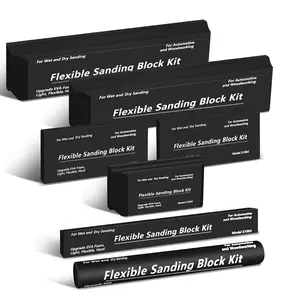 Sanding Block Kit, 7 Counts/set Heavy Duty Wet or Dry Sanding Blocks for Automotive and Woodworking, Includes Light, Flexible and Hard Blocks