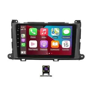 9'' Car Stereo for 2011–2014 Toyota Sienna – with Wireless CarPlay & Android Auto, 2+32G, AHD Camera, GPS, Bluetooth, FM, DSP Touchscreen