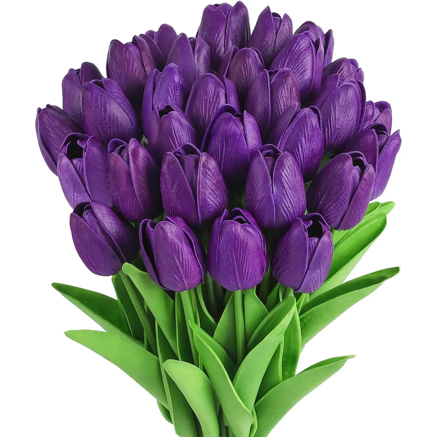 12/24 Pcs Tulip Artificial Flowers Real Touch for Wedding Decor Banquet Party Home Hotel Office Decoration Holiday Anniversary Celebration Faux Sterm