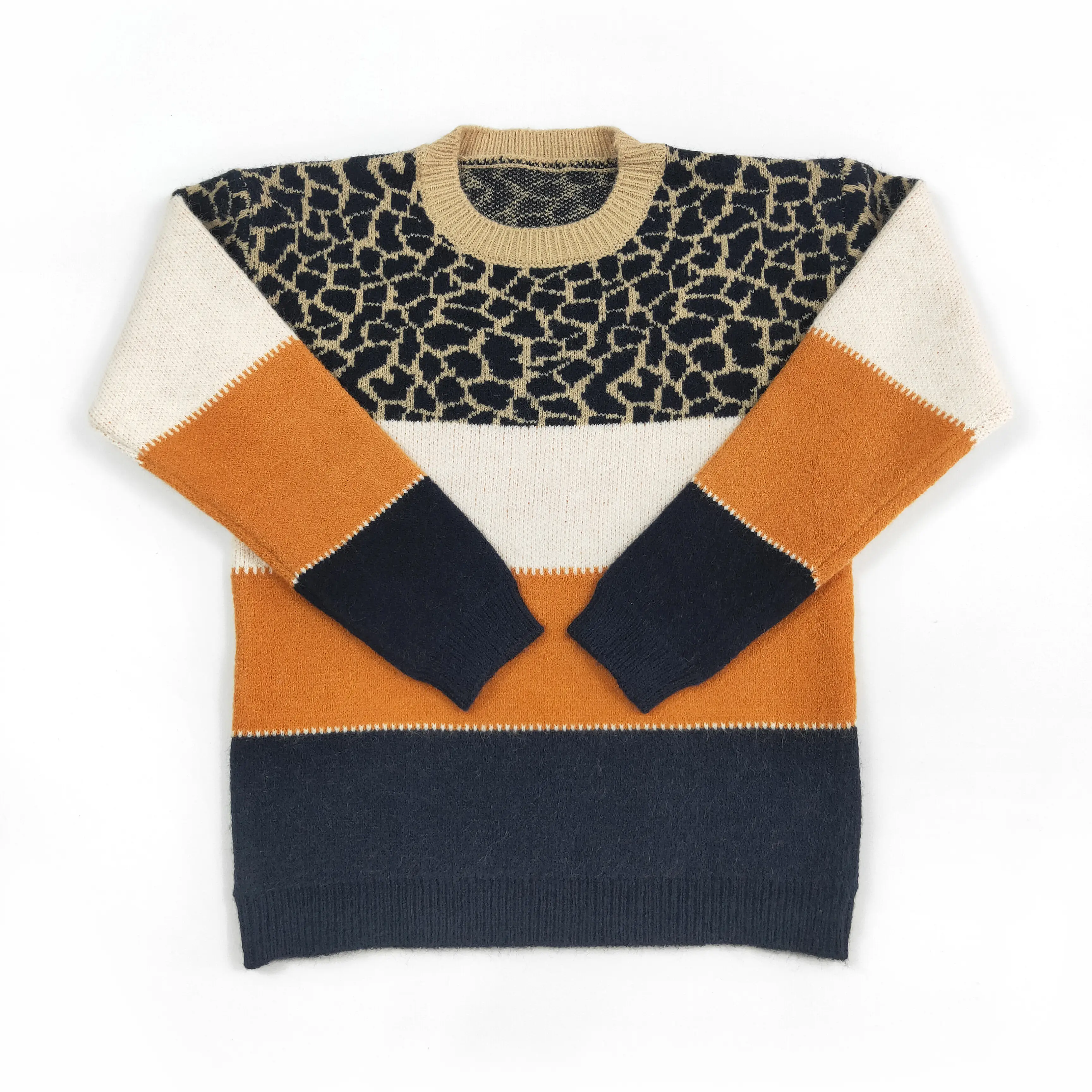 Leopard print long sleeve Girls Sweater