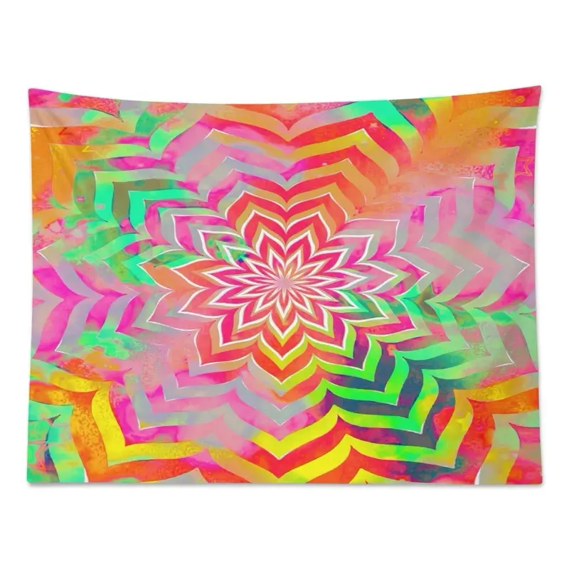 Vibrant Abstract Mandala Wall Art Tapestry - Colorful Geometric Design for Home Decor