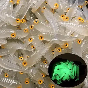 30/20/10pcs Luminous Simulation T-tail Small Fish Type Soft Bait,  Glow in The Dark Fishing Lure, Fishing Accessories for Outdoor Fishing, Artificial Fishing Lure