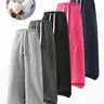 Unisex pants sweatpants Solid Thermal Lined Drawstring Oversize WaistPants,Casual Comfy Loose Fitting Trousers for Fall &Winter, Men's Bottoms for Daily Wear, Relaxed Fit, fleece sweatpants,school season