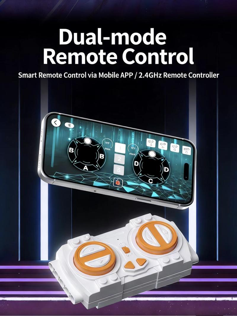 Compatible with Lego remote control toy building blocks, assembly supercar children's toy car racing model, small particles.