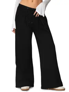Aswulk Women's High Waisted Wide Leg Sweatpants Baggy Pants Joggers Trousers