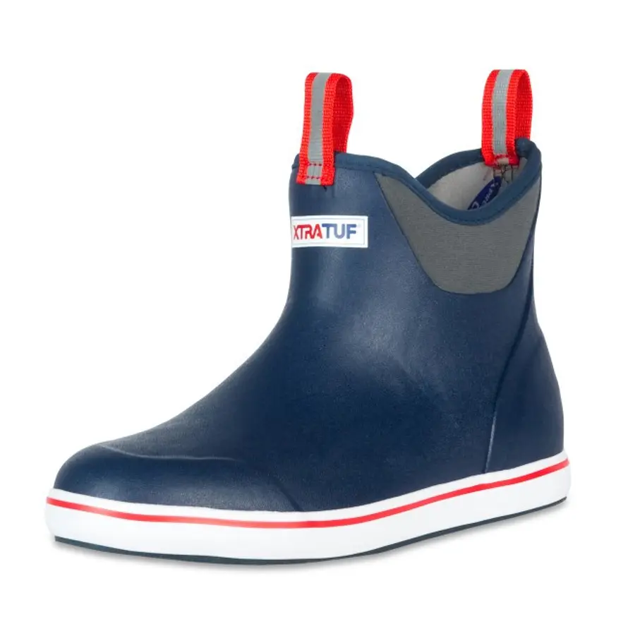 Xtratuf Men's Ankle Deck Boots Waterproof Fishing Boots with Slip Resistant Chevron Outsole, Lightweight Comfort, Breathable Lining, Durable Rubber Construction and All Day Support for Boating, Fishing, Work and Outdoor Adventures