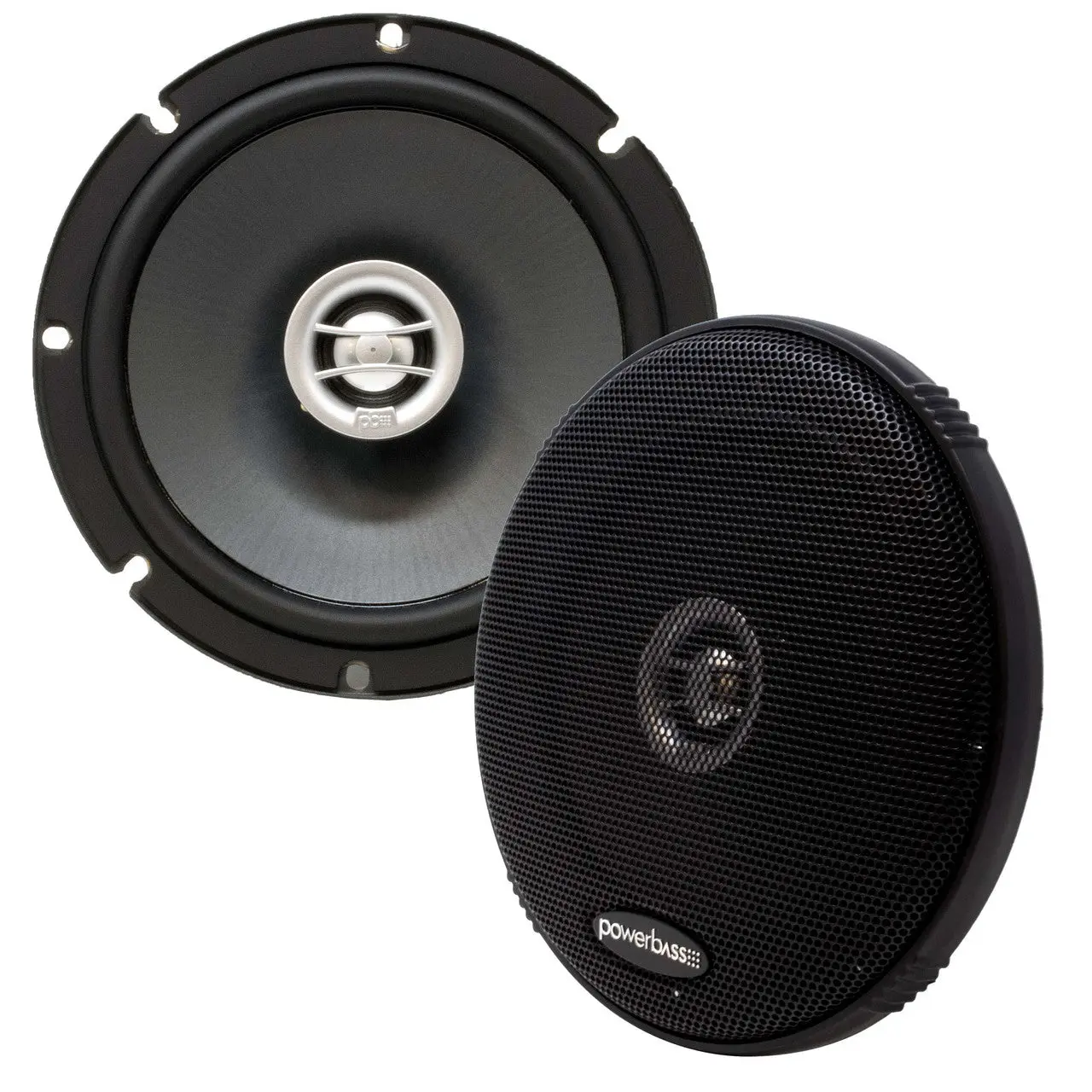 PowerBass OE-652 6.5” OEM Replacement Speakers – 2-Ohm Full-Range Coaxial Car Speakers (Pair)