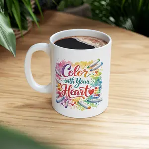 Color With Your Heart | Colortok Alcohol Marker Ceramic Mug