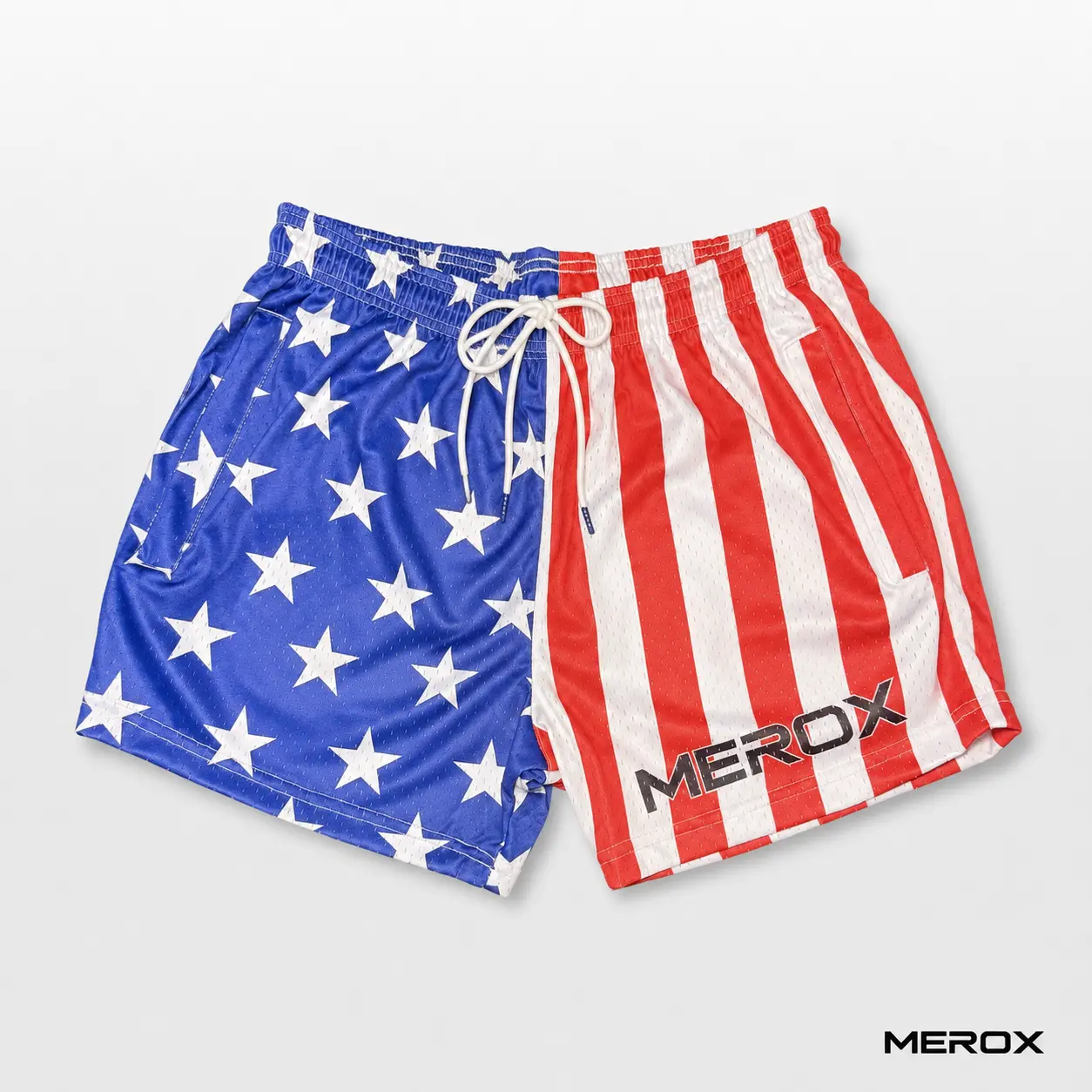 MEROX Mesh Shorts 5 inch inseam American Flag Gym Shorts Breathable Elastic Workout shorts / USA Shorts
