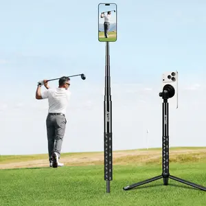 Arttodo Golf Tripod & Monopod, 50" Selfie Stick for Golf Swing Recording, Magnetic Phone Mount & Spring Clamp, Compatible with Phones & Cameras, Includes Ground Spike & Carry Bag, Golf Accessories for Men