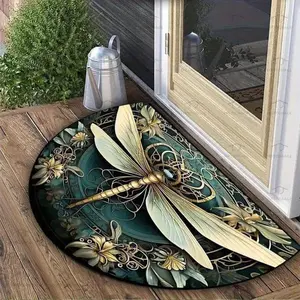 Vintage Dragonfly Print Doormat Non Slip Absorbent Rug for Porch Living Room Bedroom Kitchen Bathroom Entryway Home Decor