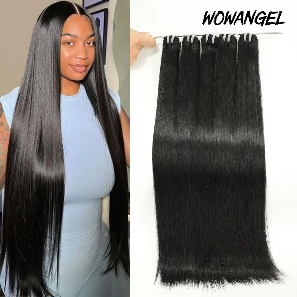 Wowangel Body Wave Human Hair Bundles 12-30 inch Body Wave bundles Unprocessed Brazilian Virgin Hair，Real Human Hair Natural Black Color Beginner-friendly