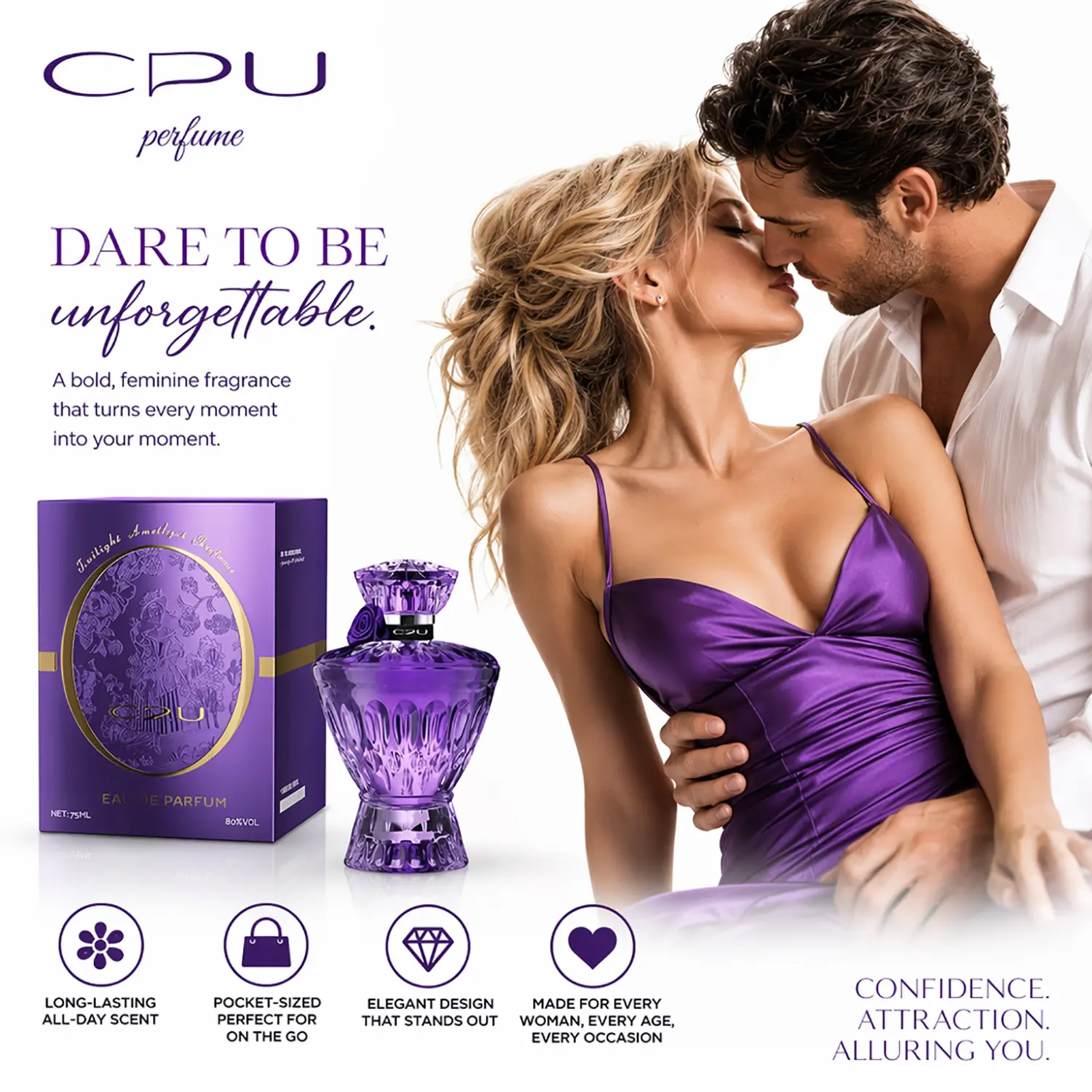 Women's Pheromone Perfume | With Pheromone Formula, Long Lasting, Floral Fruity Woody Scent | Designed for Her - Make Him Addicted & Share a Wild, Wonderful Night | Perfect Black Friday, Cyber Monday & New Year's Eve Gift Set for Her 75ml/2.5fl.oz