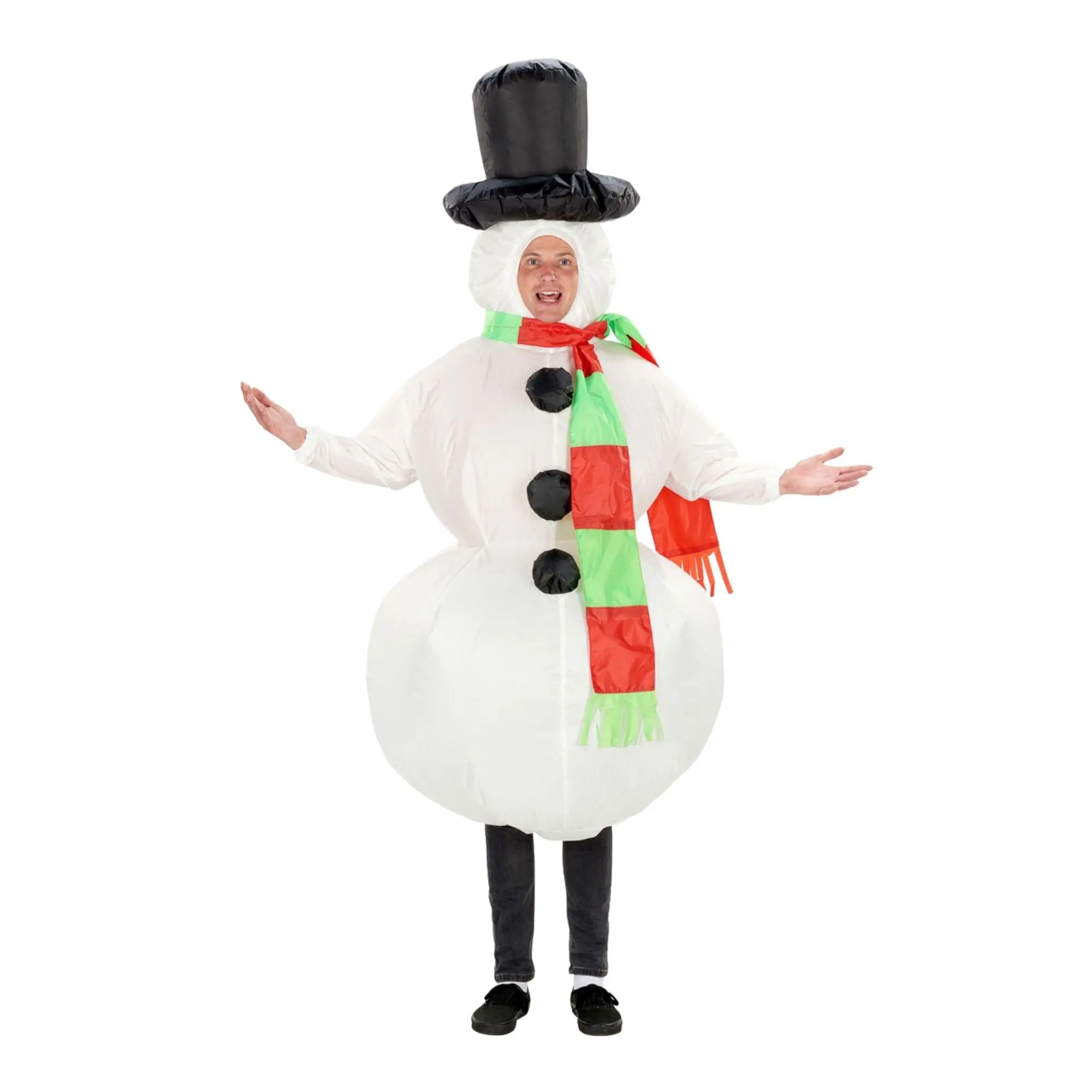 Menswear Inflatable Snowman Bodysuit, Christmas Festive Party Adult Costume, Clothes
