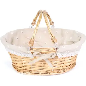 Wicker Basket for Home Organization and Storage, Picnic, Garden Harvesting