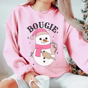 Bougie Snowman Sweatshirt , Cute Christmas Shirt, Women Christmas Sweater, Snowman Sweatshirt, Holiday, Xmas Gifts, Trendy Gift