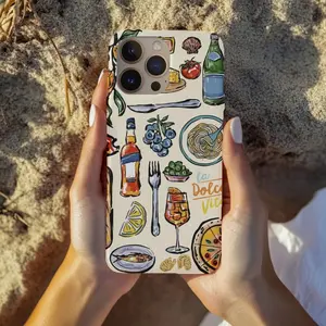 La Dolce Vita Italian Food Phone Case | Tough Phone Case for iPhone 17 16 15 14 13 12 11 Pro Max Samsung Galaxy S25 24 23 22 21 Ultra Plus FE, Summer Gift for Her