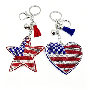 American Independence Day Keychain, Patriotic Theme Key Ring, Flag Day Gift, Perfect for Celebrations, Durable Design, Ideal Souvenir