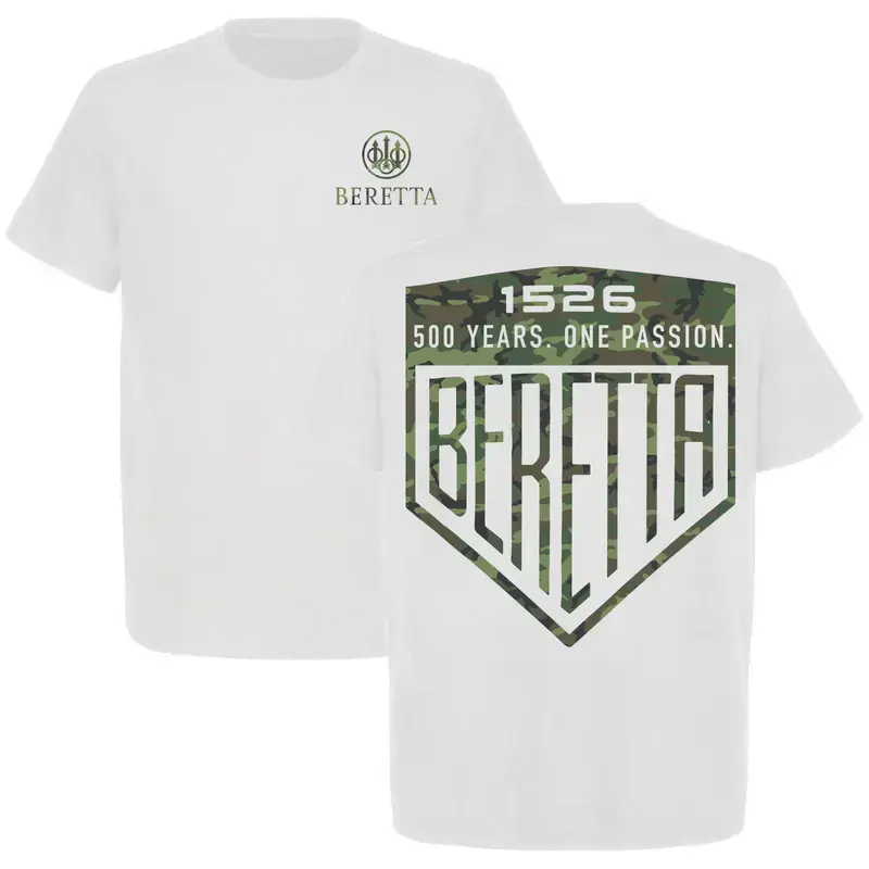 Beretta Legacy 500 Years One Passion Camo T-Shirt, Unisex Short Sleeve Casual  Cotton, Top Menswear, Tactical Gear