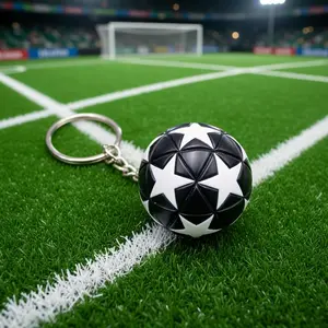 3D Soccer Ball Keychain – PU Leather Sports Charm, Stress Relief Gift for Soccer Fans