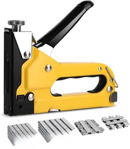 Upholstery Staple Gun Heavy Duty, YEAHOME 4-in-1 Stapler Gun with 4000 Staples, Manual Brad Nailer Power Adjustment Stapler Gun for Wood, Crafts, Carpentry, Decoration DIY