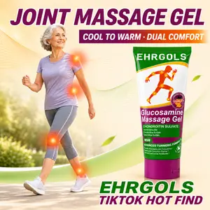 Ehrgols Joint Massage Gel 3.4 fl oz/100ml | With Glucosamine, Turmeric & Chondroitin | Cooling-to-Warming Sensation | For Knee, Hand, Lower Back, Neck, Shoulder & Muscle Comfort | Non-Oral, Adults & Seniors