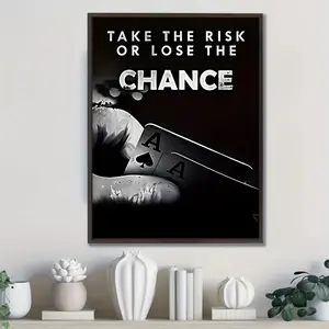 1pc Inspirational Canvas Print Poster, Frameless Motivational Quote Wall Art Decor, Unique Creative Aesthetic Room Decor for Living Room, Bedroom, Office, Restaurant, Waterproof, 30.48x40.64 cm