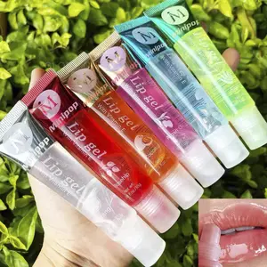 Set of 6 Transparent Lip Oils, Hydrating and Moisturizing, High-Gloss Lip Gloss, Soft Tube, Fruit-Flavored, Liquid Lip Gloss