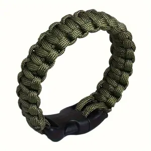 2pcs Durable Outdoor Emergency Life-Saving Hand Rope Wristband - Reliable Seven-Core Paracord Construction, Essential Survival Tool, Hand-Woven for Comfort and Durability