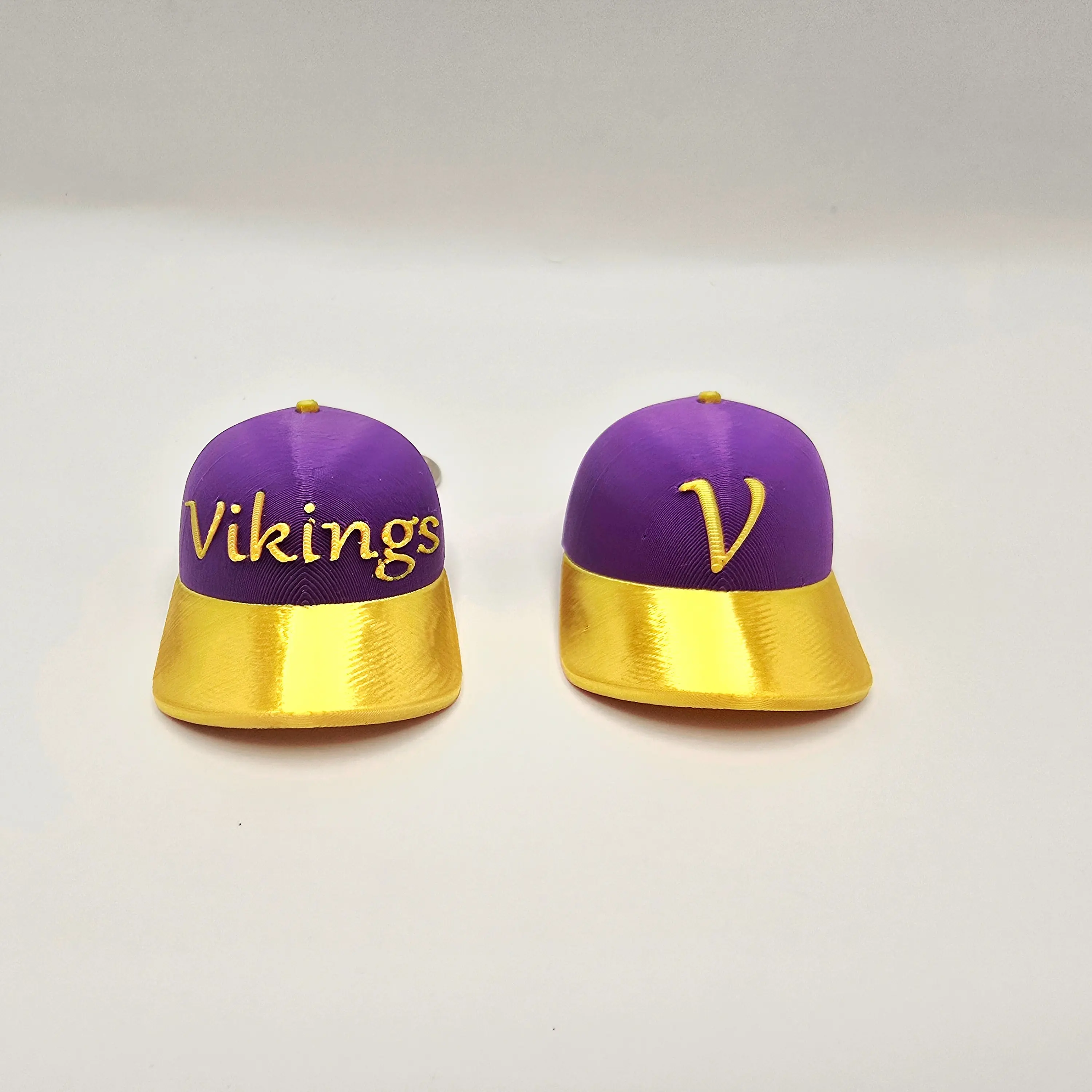 Vikings Hat Sports Keychain set of 2, Team Keyring, Ball Fan Gift, Game Day Accessory, Purse Charm, Fan Memorabilia