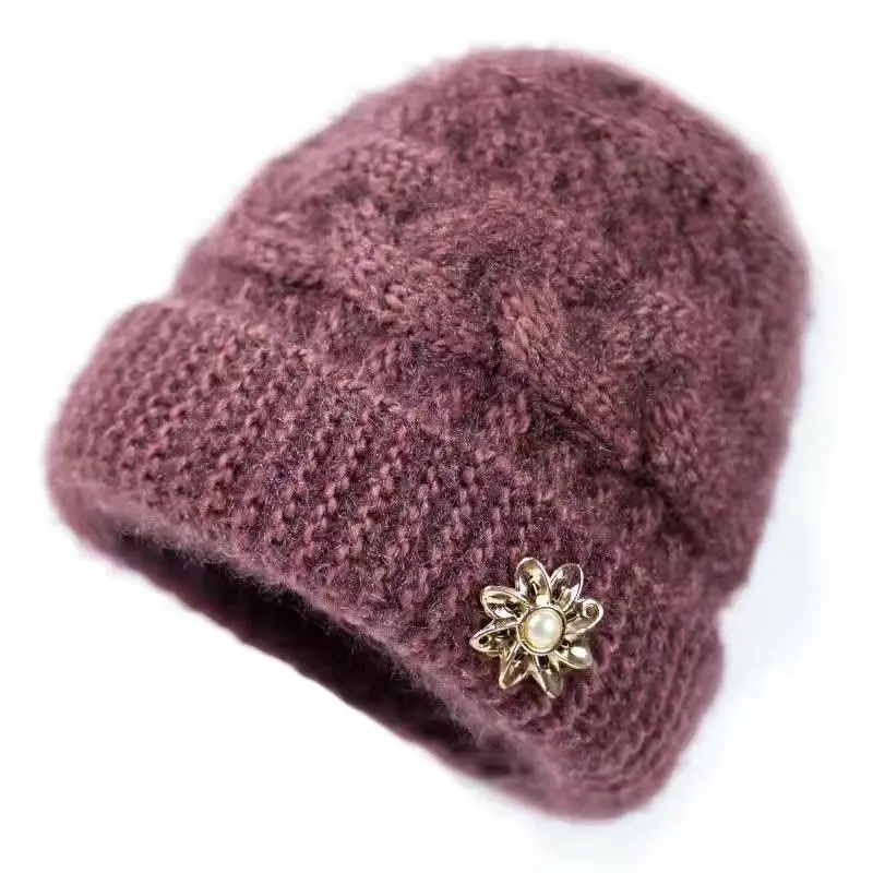 BIGWIG lightweight warm winter hat, plush warm hat, wool women's hat, thickened earmuffs knitted hat, unisex warm hat, winter thick plush knitted wool hat