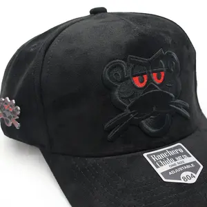 La Pantera Black Sueded 804 High Crown Hat – Embroidered Patch & Matching Pin Edition