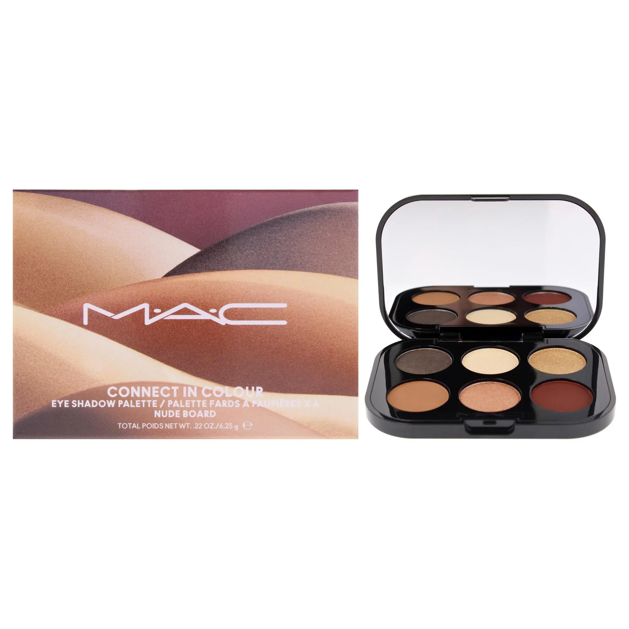 MAC Connect In Colour Nude Board Eyeshadow Palette - Women's Compact, Lightweight Makeup, 0.22oz