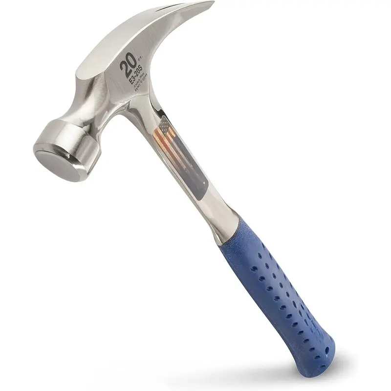 Hammer - 20 oz Straight Rip Claw with Smooth Face & Shock Reduction Grip - E3-20S
