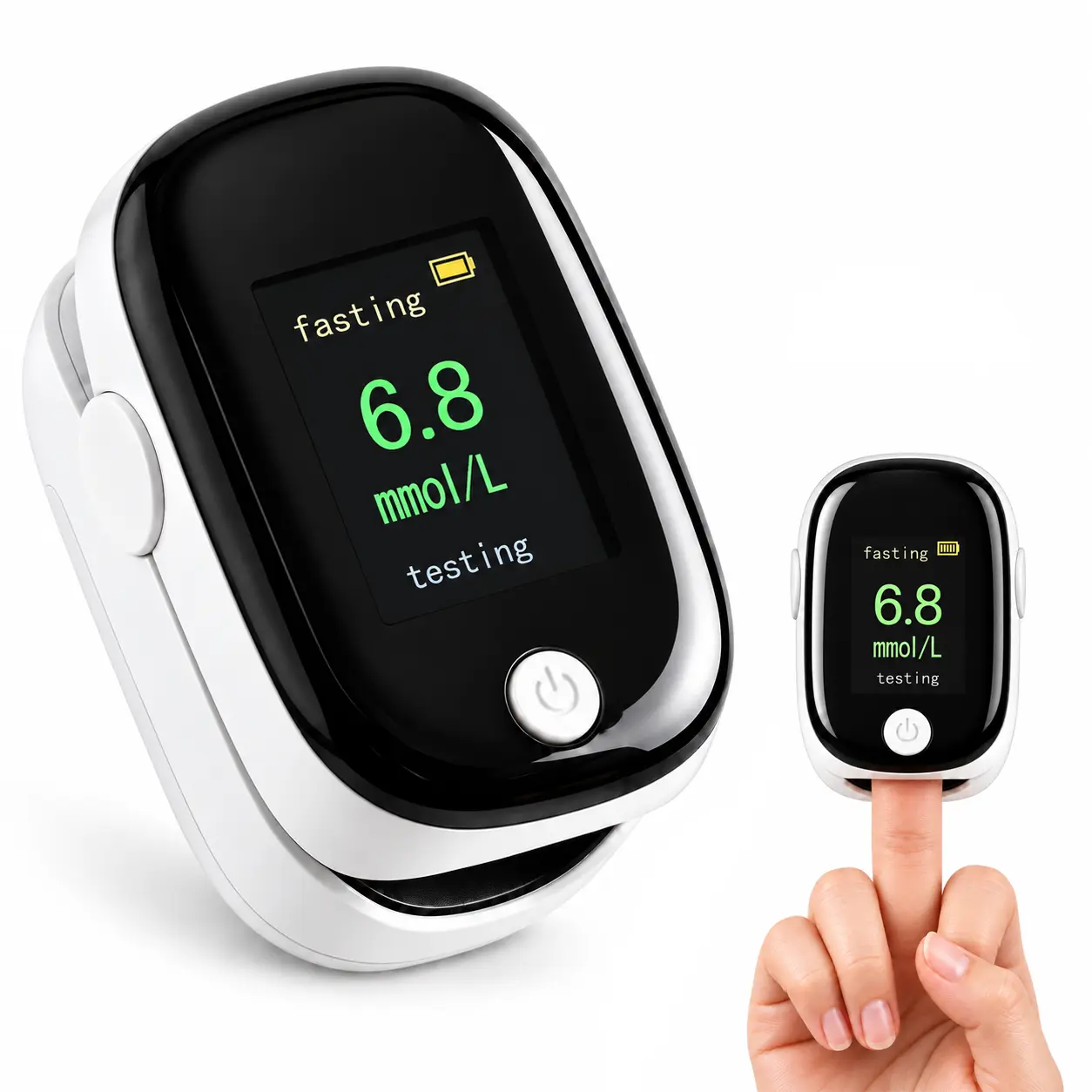 Rechargeable, Non-Invasive Fingerstick Blood Glucose Meter—Results in 5 Seconds—The Perfect Gift for Seniors