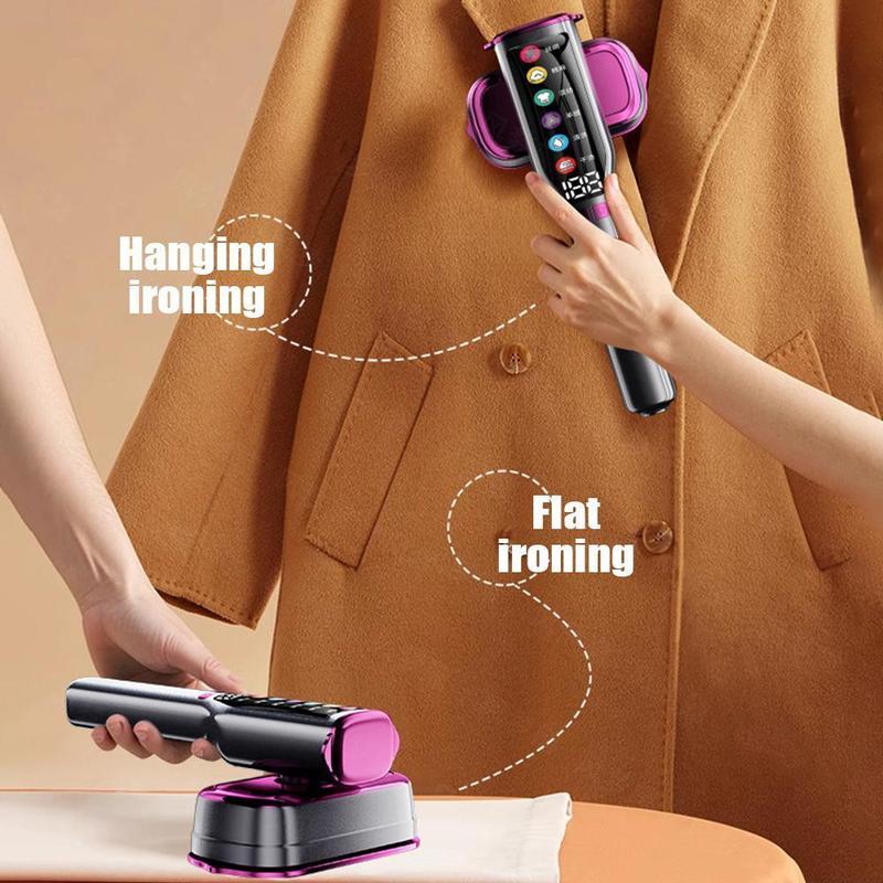 Compact 2-in-1 Handheld Garment Steamer & Iron, 15s Rapid Heat-Up with 5 Steam Levels, Ceramic Panel, 110-120V Travel-Friendly Portable Steamer for Clothes - Perfect for Business Trips, Home & On-the-Go Use