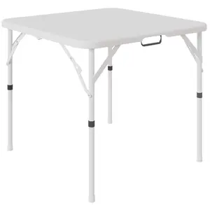 34" Square Folding Outdoor Picnic Table - Indoor Multi-Use Table for Party, Camping, Dining, White