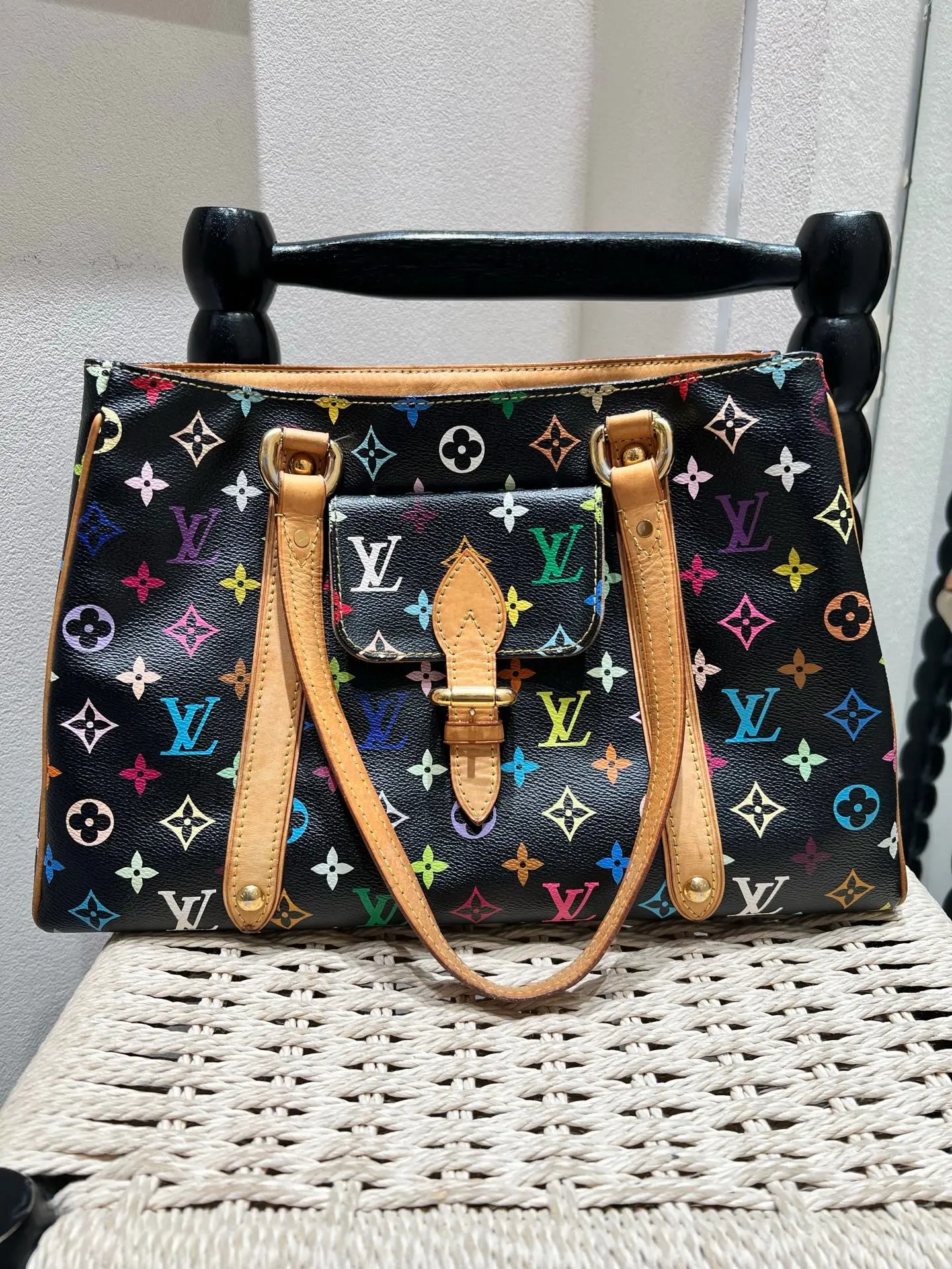 Pre-owned Louis Vuitton Black Multicolor Tote 20259068