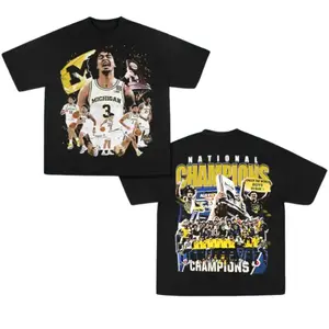 Juwan Howard Youth and Adult T-shirt and Sweatshirt Graphic Tees Tees Graphic Shirts Michigan Basketball National Champions Fan Shirt College Sports Vintage Style Gift for Men Women Kids Streetwear Apparel