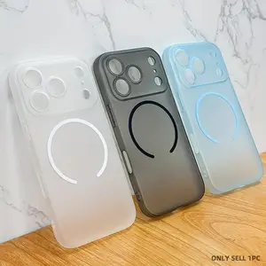 Luxury Ultra Thin Matte Translucent Soft Protective Case Compatible with iPhone 17 Pro Max Air 16 15 14 13 12 11 Pro Max Plus Magnetic Wireless Charging 17Pro Cases Camera Lens Protection Skin Feeling Shockproof Cover