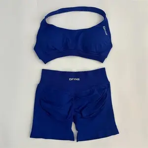 DFYNE Impact Bra & Short Fitness Set – Seamless Sculpting Gym Outfit for Women , Lightweight Gymwear Activewear Workout Sportswear
