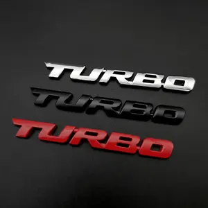 Turbo Turbocharger Metal Sticker Car Exterior Badge Rear Trunk Emblem, Self-Adhesive Car Decal Auto Accessories Tailgate Logo Vehicle Exterior Decoration