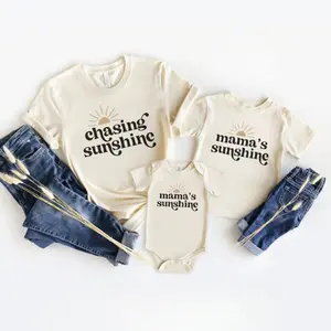 Mommy and Me Matching Set, Chasing Sunshine, Retro Matching Mommy & Me Set, Mama and Baby Matching Shirts, New Mom Shirts