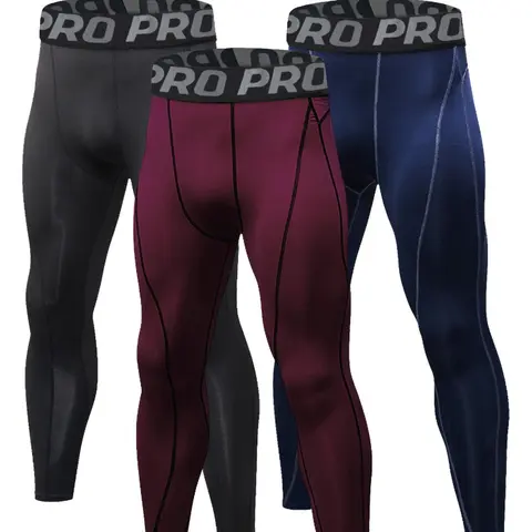 Men's Thermal Compression Leggings, Casual Plain Comfy Breathable High Stretch Moisture Wicking Elastic Waist Warm Knit Athletic Underwear Pants, for Fall & Winter, Activewear, Sportswear, Gym Sportswear Bottoms, Tight Pants
