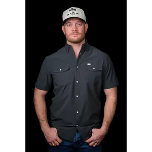 CORE - Men's Grey Short Sleeve Pearl Snap Shirt