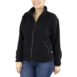 River's End Womens Microfleece Jacket Casual Outerwear Athletic - Black