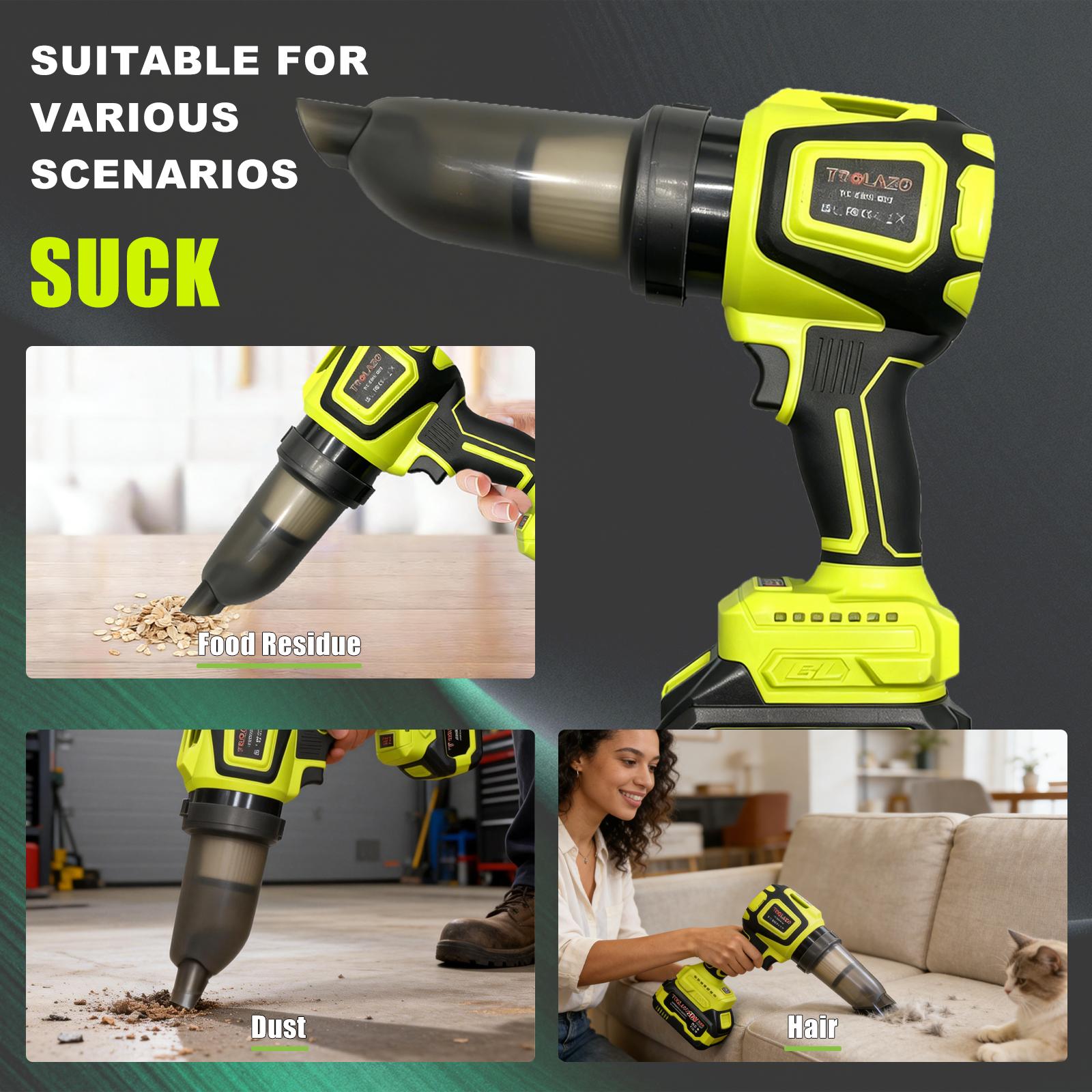 20V 2-in-1 Cordless Leaf Blower Vacuum with 4.0Ah Battery and Fast Charger, 3-Speed 10000RPM Handheld Power Blower for Leaves, Dust, Car Drying, Light Snow, Yard and Garage Cleaning