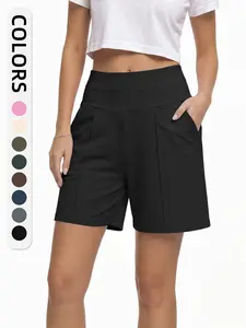 High-Waisted Casual Gym Shorts for Women, Loose Fit Slimming Five-Quarter Pants, Multiple Colors Available, Summer Versatile Sweatpants