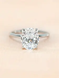 1 PC Elegant Cubic Zirconia Ring Solitaire Engagement Rings For Women For Valentine's Day Gift Wedding Anniversary Party Jewelry