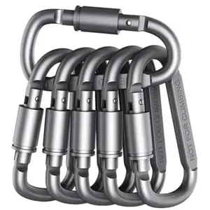 Multi-Use Carabiner Trunk Latch Set - 6 Pack Heavy-Duty Locking Clips for Keys Bags & More Durable Aluminum Alloy Twist-Lock Mechanism Secure Lock Hooks